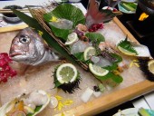 尾頭付きの鯛のお造り「新鮮で美味い・・・幸せでした」