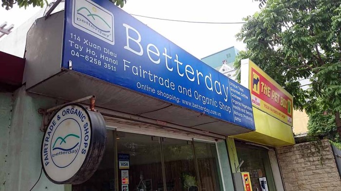Fairtrade and Organic Shop「Betterday」は小さなショップです