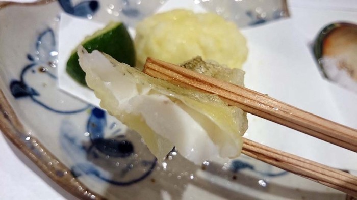 鱧（はも）とキスの天ぷら「中の魚がプリプリでした」