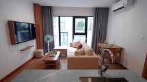 1bed（50㎡）のキッチンから見えるリビング